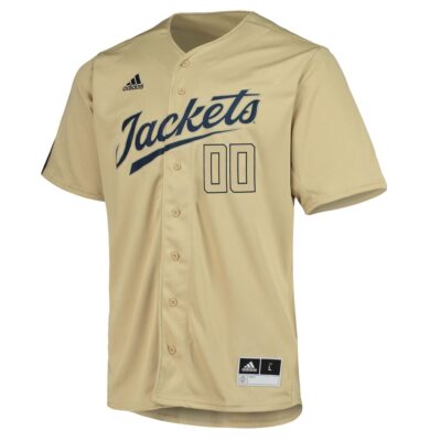 Alternative view of Custom Georgia Tech Yellow Jackets Baseball Gold Jersey - All Stitched