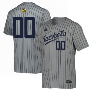Custom Georgia Tech Yellow Jackets Baseball Grey Pinstripe Jersey - All Stitched