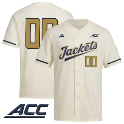 Custom Georgia Tech Yellow Jackets Baseball Gold Standard Jersey w/ ACC Patch - All Stitched