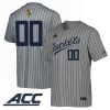 Custom Georgia Tech Yellow Jackets Baseball Grey Pinstripe Jersey w/ ACC Patch - All Stitched