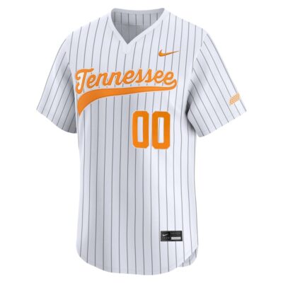 Alternative view of Custom Tennessee Volunteers Baseball White Pinstripe Limited Jersey - All Stitched