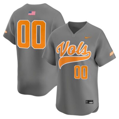 Custom Tennessee Volunteers Baseball Grey Limited Jersey - All Stitched