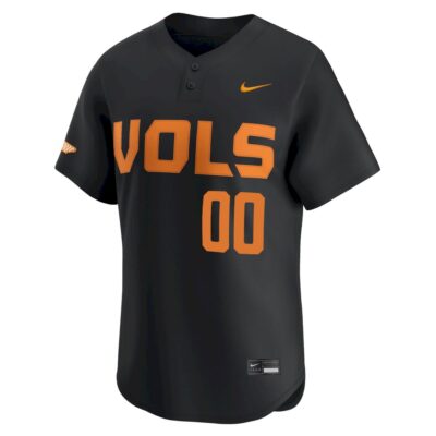 Alternative view of Custom Tennessee Volunteers Baseball Black Limited Jersey - All Stitched