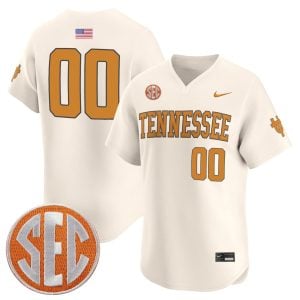 Custom Tennessee Volunteers Baseball Natural Limited Jersey w/ SEC Patch - All Stitched