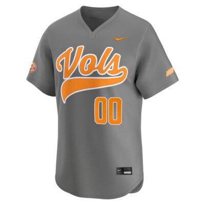 Alternative view of Custom Tennessee Volunteers Baseball Grey Limited Jersey w/ SEC Patch - All Stitched