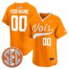 Custom Tennessee Volunteers Baseball Tennessee Orange Limited Jersey w/ SEC Patch - All Stitched