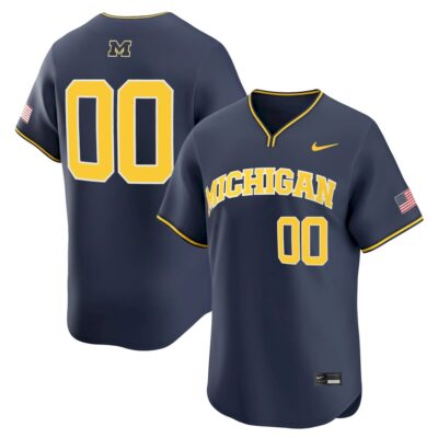 Custom Michigan Wolverines Baseball Navy Home Limited Jersey - All Stitched