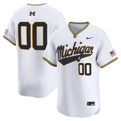 Custom Michigan Wolverines Baseball White Away Limited Jersey - All Stitched