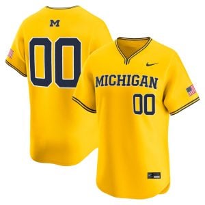 Custom Michigan Wolverines Baseball Maize Alternate Limited Jersey - All Stitched