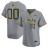Custom Michigan Wolverines Baseball Grey Alternate Limited Jersey - All Stitched