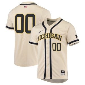 Custom Michigan Wolverines Baseball Natural Jersey - All Stitched