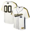 Custom Michigan Wolverines Baseball Colosseum Cream Ruth Jersey - All Stitched
