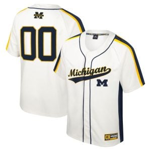 Custom Michigan Wolverines Baseball Colosseum Cream Ruth Jersey - All Stitched