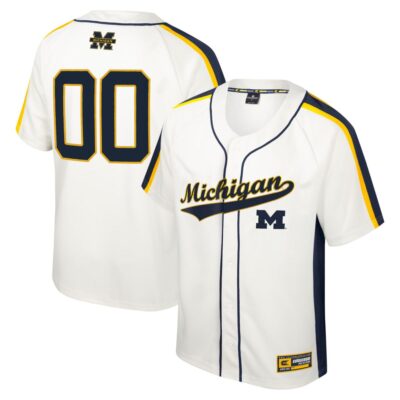 Custom Michigan Wolverines Baseball Colosseum Cream Ruth Jersey - All Stitched