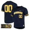 Custom Michigan Wolverines Baseball Navy Two Button Jersey w/ B1G Patch - All Stitched