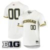 Custom Michigan Wolverines Baseball Two Button White Jersey w/ B1G Patch - All Stitched