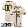 Custom Michigan Wolverines Baseball Natural Jersey w/ B1G Patch - All Stitched