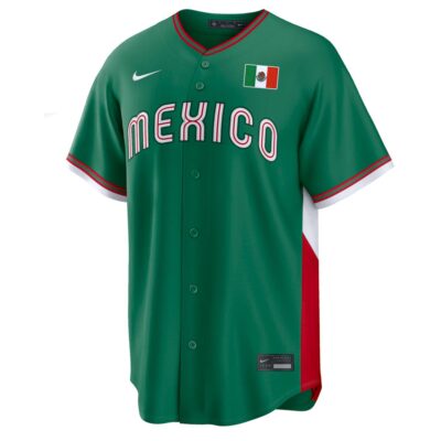 Alternative view of Custom Mexico Baseball 2026 World Baseball Classic Green Limited Jersey – All Stitched