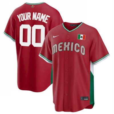 Custom Mexico Baseball 2026 World Baseball Classic Red Alternate Limited Jersey – All Stitched