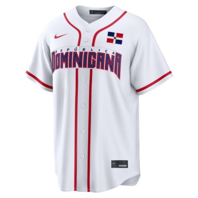 Alternative view of Custom Dominican Republic Baseball 2026 World Baseball Classic White Limited Jersey – All Stitched