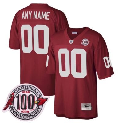 Custom Arizona Cardinals 100th Anniversary Cardinal Throwback Jersey - All Stitched