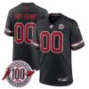 Custom Arizona Cardinals 100th Anniversary Black Game Jersey - All Stitched