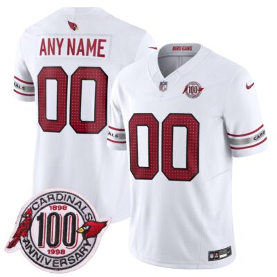 Custom Arizona Cardinals 100th Anniversary White Vapor F.U.S.E Limited Jersey - All Stitched