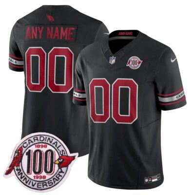 Custom Arizona Cardinals 100th Anniversary Black Vapor F.U.S.E Limited Jersey - All Stitched
