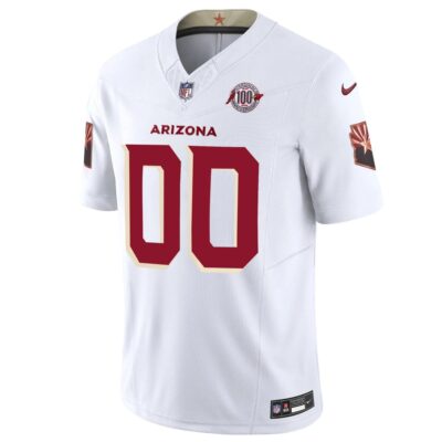 Alternative view of Custom Arizona Cardinals 100th Anniversary White Rivalries Vapor F.U.S.E Limited Jersey - All Stitched