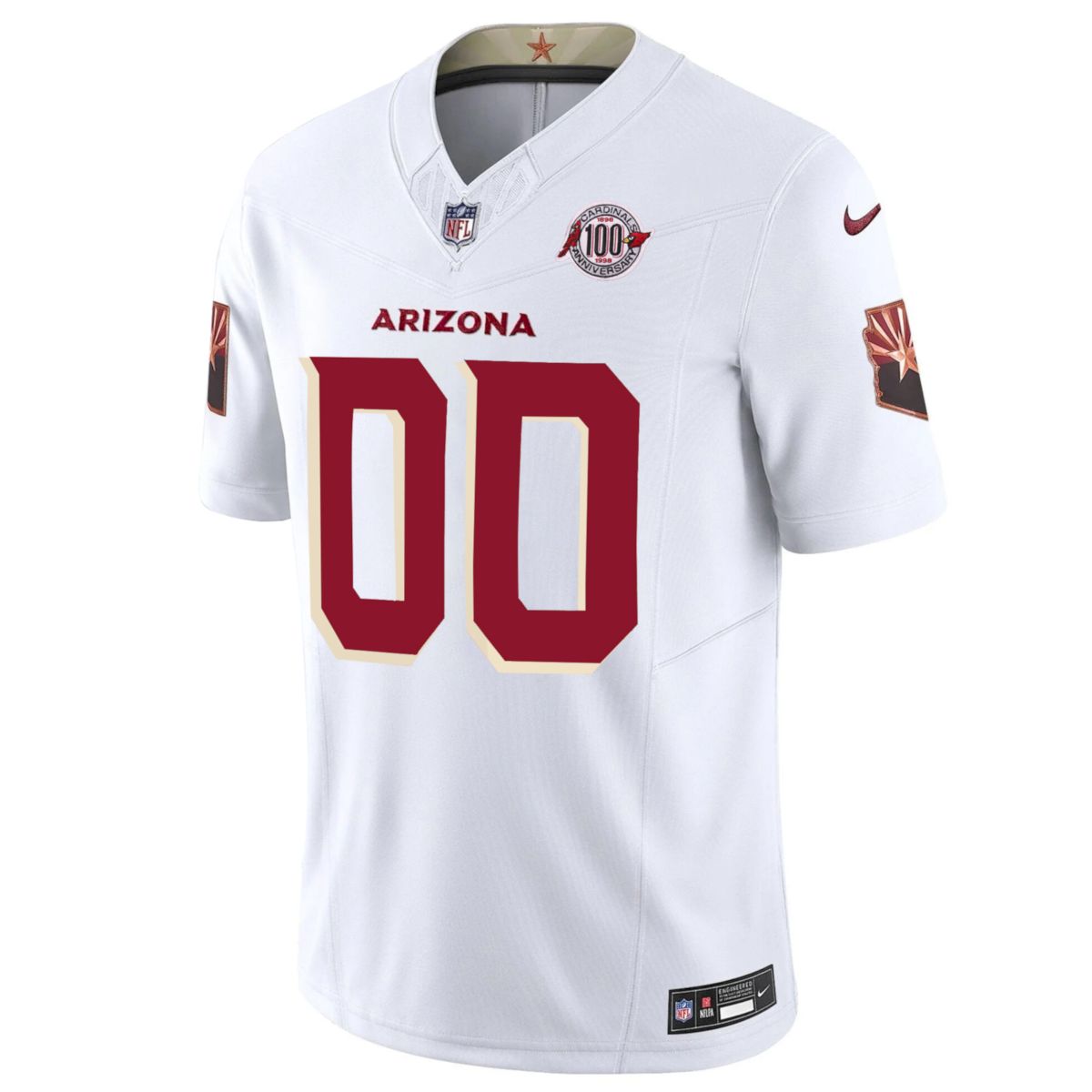 Custom Arizona Cardinals 100th Anniversary White Rivalries Vapor F.U.S.E Limited Jersey - All Stitched - Image 2