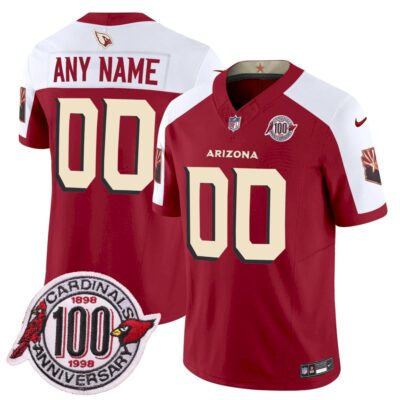 Custom Arizona Cardinals 100th Anniversary Alternate Cardinal Rivalries Vapor F.U.S.E Limited Jersey - All Stitched