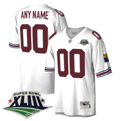 Custom Arizona Cardinals SBXLIII White Throwback Jersey - All Stitched
