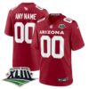 Custom Arizona Cardinals SBXLIII Cardinal Game Jersey - All Stitched