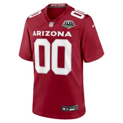Alternative view of Custom Arizona Cardinals SBXLIII Cardinal Game Jersey - All Stitched
