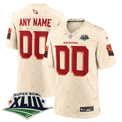 Custom Arizona Cardinals SBXLIII Natural Rivalries Collection Game Jersey - All Stitched