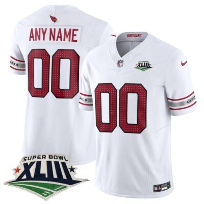 Custom Arizona Cardinals SBXLIII White Vapor F.U.S.E Limited Jersey - All Stitched