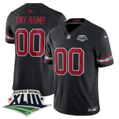 Custom Arizona Cardinals SBXLIII Black Vapor F.U.S.E Limited Jersey - All Stitched