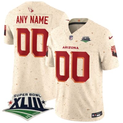 Custom Arizona Cardinals SBXLIII Natural Rivalries Collection Vapor F.U.S.E Limited Jersey - All Stitched