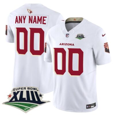 Custom Arizona Cardinals SBXLIII White Rivalries Vapor F.U.S.E Limited Jersey - All Stitched