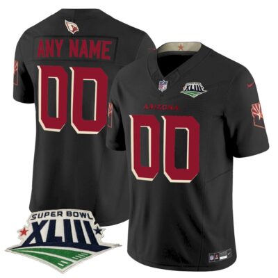 Custom Arizona Cardinals SBXLIII Black Rivalries Vapor F.U.S.E Limited Jersey - All Stitched