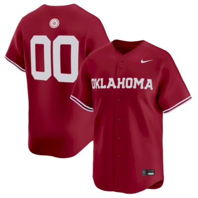 Custom Oklahoma Sooners Baseball Crimson Limited Jersey - All Stitched