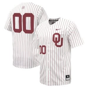 Custom Oklahoma Sooners Baseball White Pinstripe Game Jersey - All Stitched