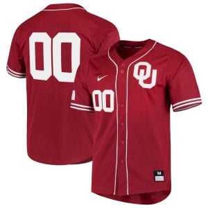 Custom Oklahoma Sooners Baseball Crimson Game Jersey - All Stitched