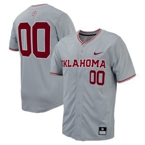 Custom Oklahoma Sooners Baseball Grey Game Jersey - All Stitched