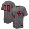 Custom Oklahoma Sooners Baseball Grey Pinstripe Game Jersey - All Stitched