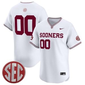 Custom Oklahoma Sooners Baseball White Limited Jersey w/ SEC Patch - All Stitched