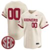Custom Oklahoma Sooners Baseball Natural Limited Jersey w/ SEC Patch - All Stitched