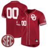 Custom Oklahoma Sooners Baseball Crimson Game Jersey w/ SEC Patch - All Stitched