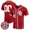 Custom Oklahoma Sooners Baseball Crimson Game Jersey w/ SEC Patch - All Stitched