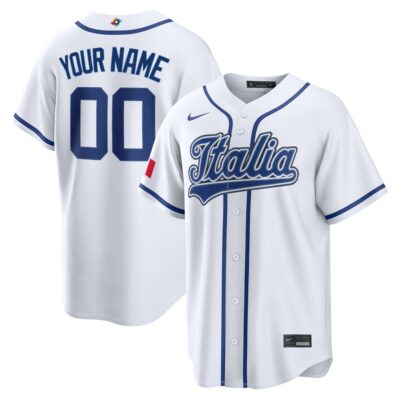 Custom Italy Baseball 2026 World Baseball Classic White Home Jersey – All Stitched